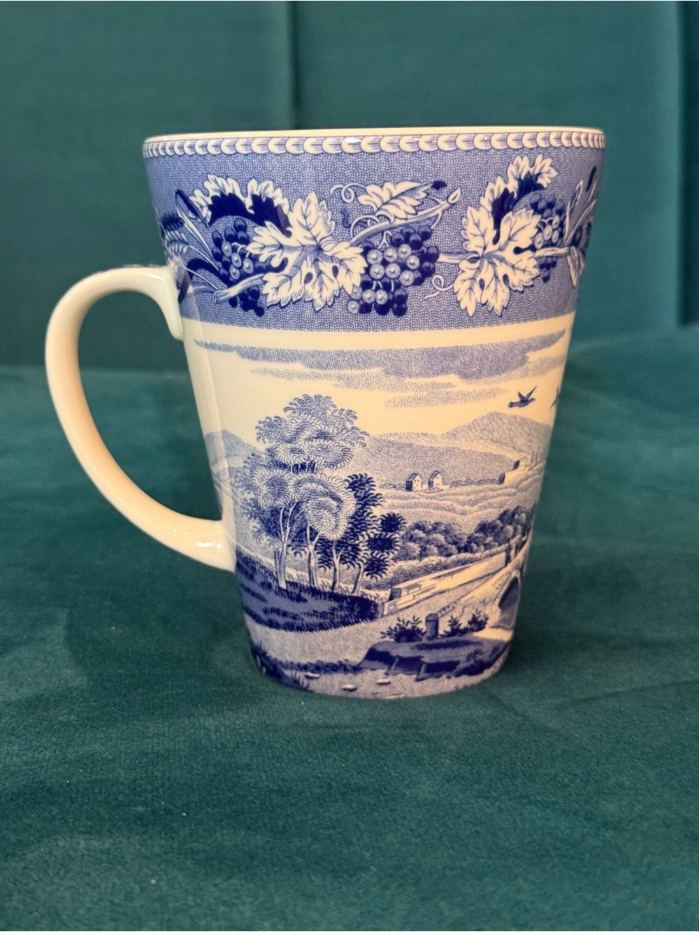 Spode Blue Room Collection Lucano Mug Traditions Series Blue White Scenic Cup